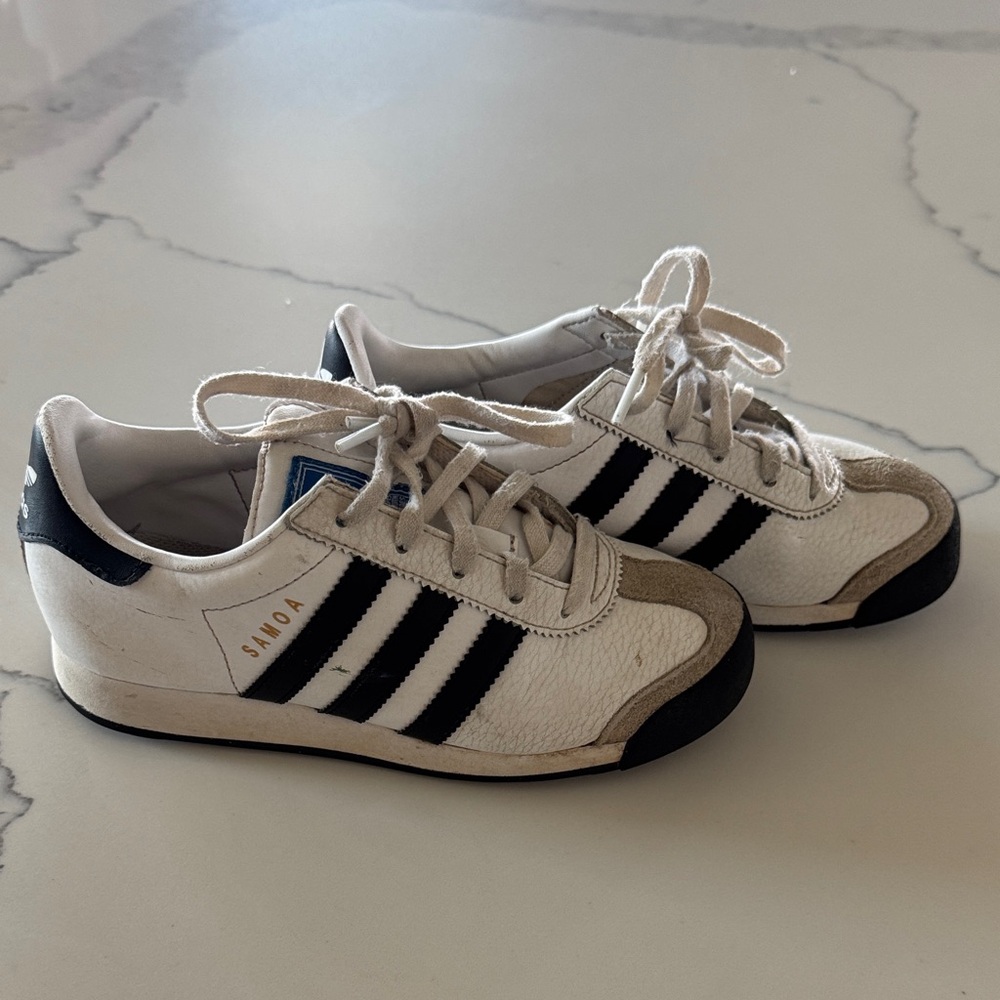 Adidas Samoa Cream and Black Sneakers